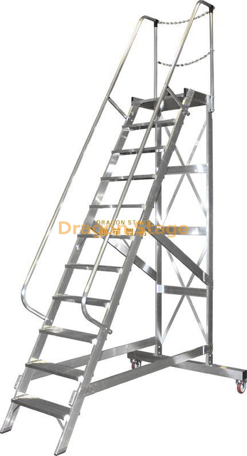 Aluminum Heavy Duty Platform Ladders Step Stool With Handrails