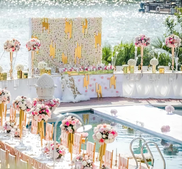 Customized Wedding Swimming Pool Glass Platform Stage