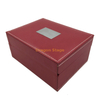Wine Red PU Leather Watch Box Luxury Watches Packaging Gift Box Design Your Own Watch Box With Metal Plate