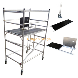 1.35x2x3.37m Aluminum Mini Scaffold Platform with Caster Wheels With1984 Lbs. Load Capacity
