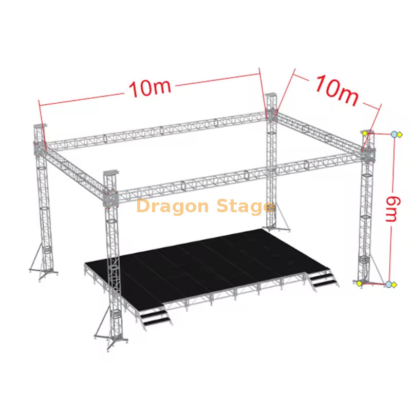 Aluminum Stage Frame Truss Structure 10x10x6m Aluminum Stage Frame Truss Structure 10x10x6m