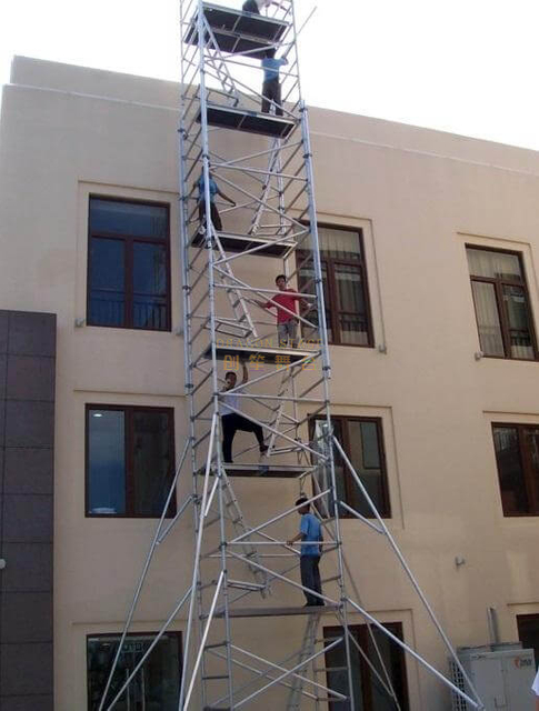 Construction Ladder Double scaffolding with climbing ladder