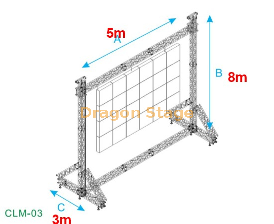 Dragon truss Customized LED Screen Wall Ground Stand Support Truss for LED cabinet 5x8m