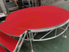 Aluminum Portable Red Wooden Round Stage with Stairs Diameter 4m 1.6-2m High