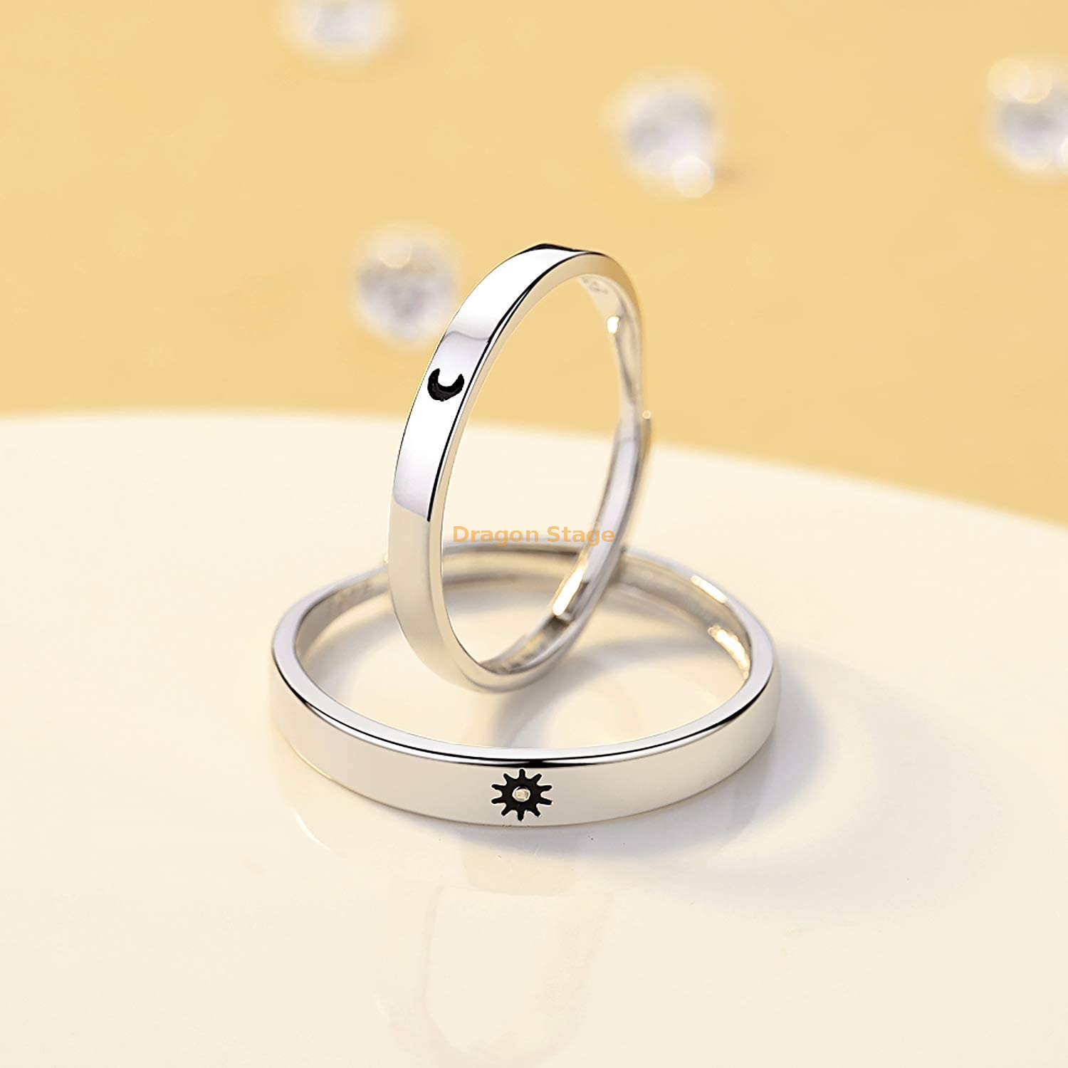 Unique Anchor Letter Couple Ring 925 Sterling Silver