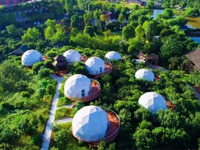 Dome Big Geodesic Tents Glamping Garden Glass PVC Igloo House 