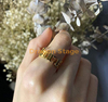 wholesale jewelry adjustable open gold plated custom 12 old English name stainless steel zodiac sign initial wedding ring