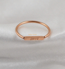 Wholesale Jewelry Engraved Name Dainty Rose Gold Stainless Steel Bar Ring