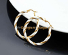 Gold and white large circle earrings,big round shaped earrings