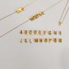 wholesale diy number charm jewelry stainless steel women initial letter gold plated custom name pendant necklace