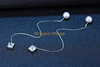 Wholesale fashion long silk thread 925 sterling silver diamond pearl earrings