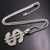 Hip Hop Dollar Coin Necklace Jewelry Stainless Steel Gold Plated Dollar Sign Necklace