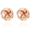 latest fashion women earrings jewelry 14k rose gold plated 925 sterling silver knot stud earrings