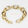 Fashion Wholesale Jewelry Stainless Steel Gold Plated Clasp Big Chain Dolphin Charm Bracelet