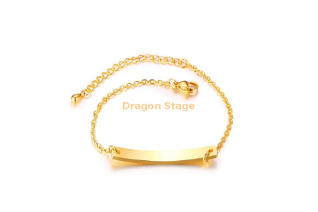 2021 Wholesale Personalized Name Jewelry Women Custom Gold Bar Blank Stainless Steel Engraved Bracelet