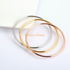 wholesale diy bangles jewelry women custom 3mm silver rose gold plated stainless steel bracelet bangles