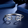 egyptian open adjustable men bracelet jewelry stainless steel black gold plated ankh cross custom cuff bangle