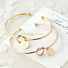 2020 Hot Fashion Wholesale Initial Lucky Charm Jewelry Ip Plated Gold Women Stainless Steel Cuff Knot Bracelet Bangle