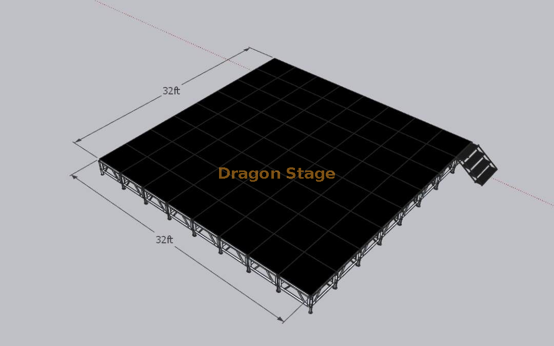 Custom Aluminum Modern Modular Square Church Stage 32x32ft (9.76x9.76m)