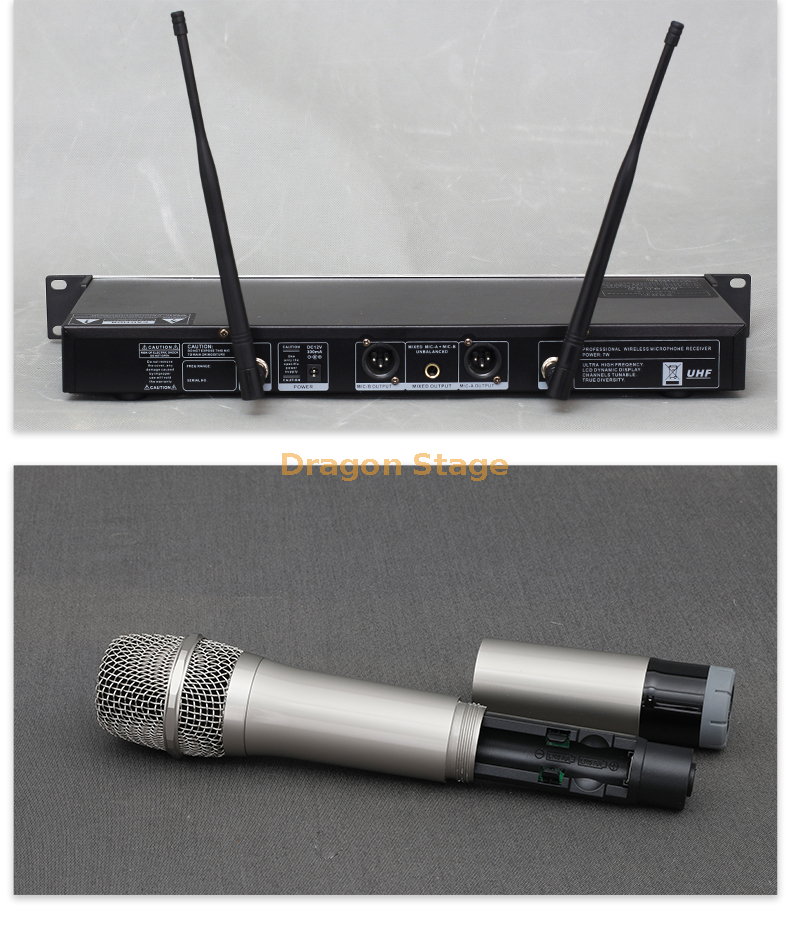 details of Professional wireless microphone outdoor performance stage KTV conference room one with two microphones household karaoke singing (8)