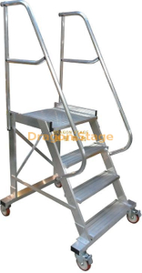 Steps Trolley Platform Ladder for Warehouse Supermarket Folding Aluminum Step Ladder