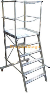 Industrial Aluminum Portable Stairs with Platform