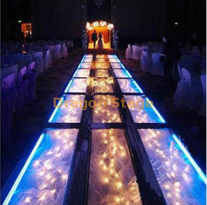  Aluminum Transparent Acrylic Glass Stage for Wedding Event Concert Fashion Show 19.52x2.44m 