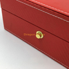 2020 Premium Red Leather Custom Logo Wooden Watch Box With Pillow