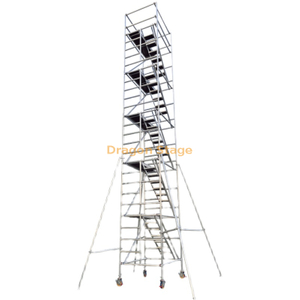 1.35x2x12.21m Aluminum Mobile Board Double scaffolding with 45degree ladder