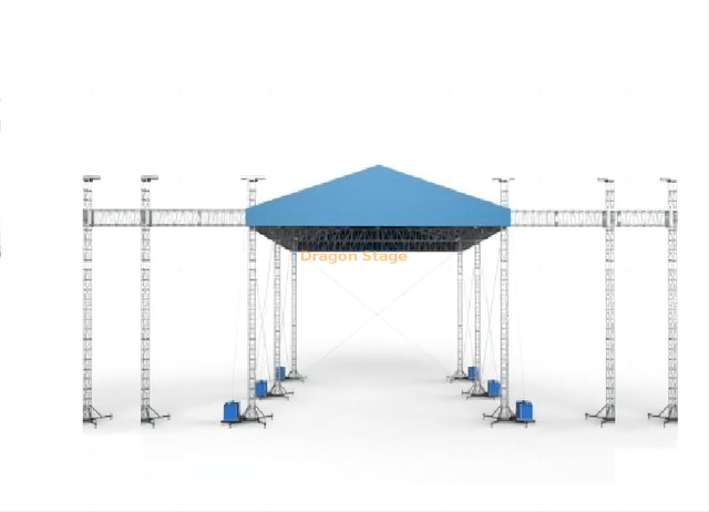 Custom Aluminum Portable Truss Roof 16x12x6m with 3m for Line Array And 4m for Led Screen