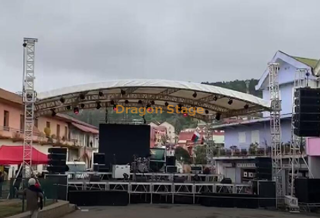 Custom Curve Roof Lighting Portable Square Lighting Truss Aluminum 12x9x6m