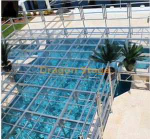 Acrylic Glass Transparent Pool Stage Platform 40.26x14.64m High 1.2m