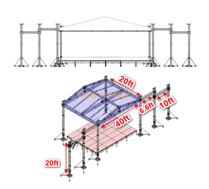 Sea Beach Aluminum Roof Truss Design Costs for Event 40x20x20ft 12x6x6m