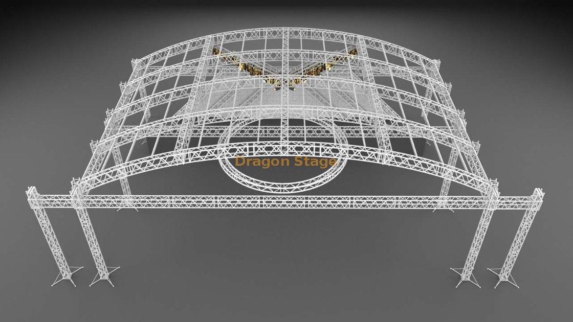 Custom Outdoor Portable Truss System 35x20x11m Circles Diameters 10m