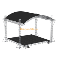 Outdoor Aluminum Concert Stage Curved Roof Truss Design 10x6x7m