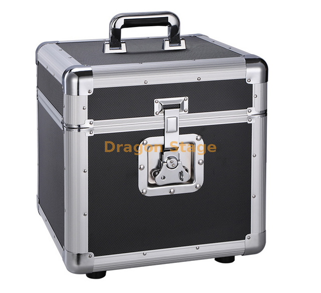 Black Professional Aluminum DJ 12 Vinyl Record Flight Case for Party