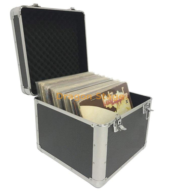 Party Silver Aluminum Storage Case for Vinyl Turntable Records