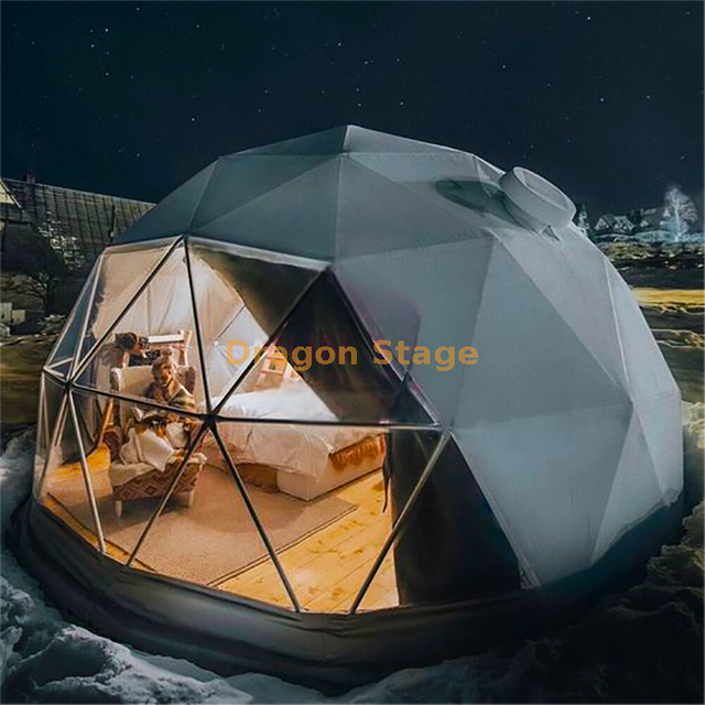 6m Diameter Hotel Resort Glamping Event Dome Camp Tent With Waterproof PVC Roof Cover