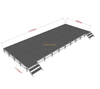 Stage Mobile Concert Stage Portable Stage Platform with 2 Stairs 12.2x4.88m