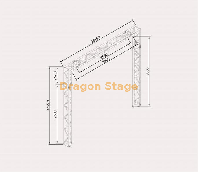 Triangular Truss Goal Post Kit for Finishing Line 3.5x3.3m