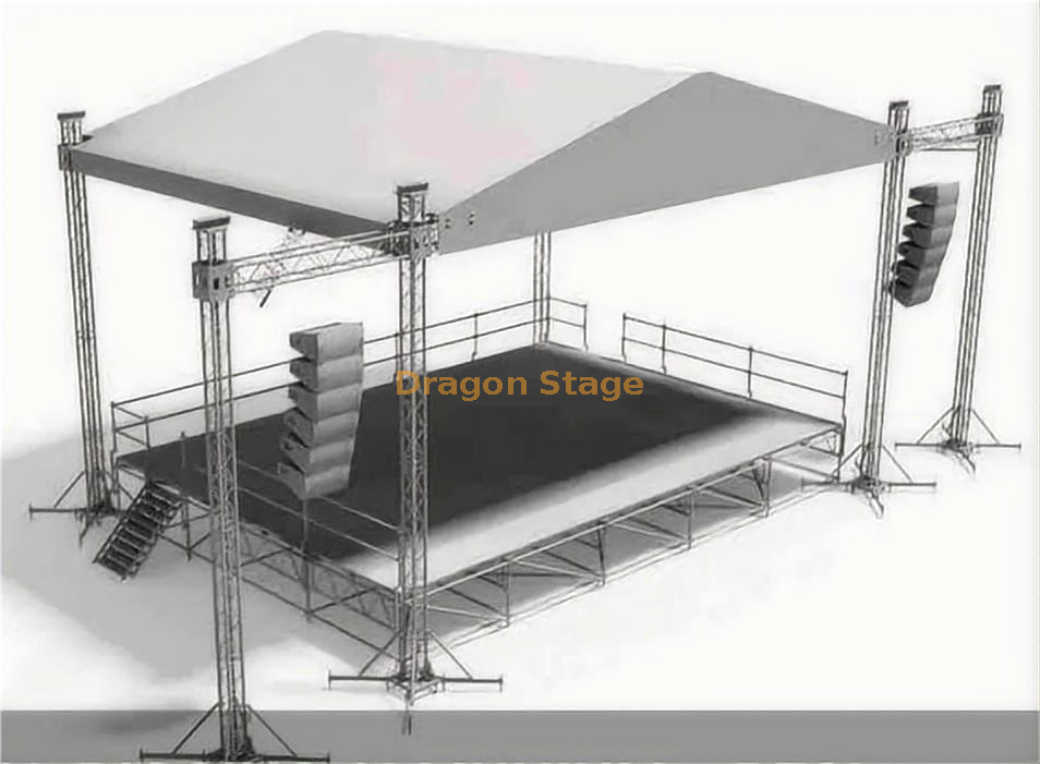 Light Weight Heavy Loading Aluminum Lighting Stage Roof Truss for Outdoor Events 18x12x10m