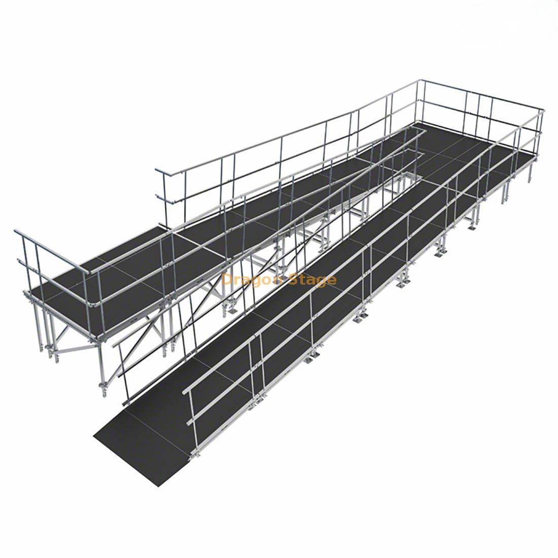 Aluminum Wheelchair Ramp with Landing for Event Stage (2)