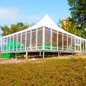 European Style Trade Fair UV Resistant Canopy Pagoda Event Tent with Glass Wall and Door