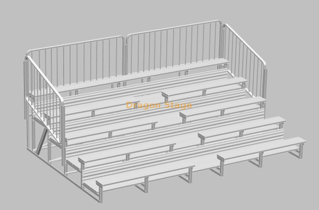 Custom 5-row Double Pedal Aluminum Grandstand with Hot Galvanized Angle Steel Frame