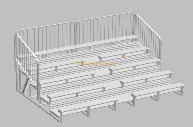 Custom 5-row Double Pedal Aluminum Grandstand with Hot Galvanized Angle Steel Frame