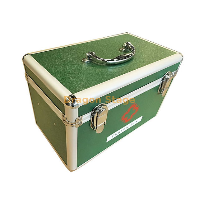 Event Green First Aid Box Aluminum Case with Partition Storage Case