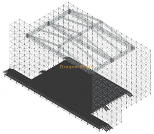 20x20m Large Span Pyramid Roof Truss System with 3 Long-Span Beams for Layher System