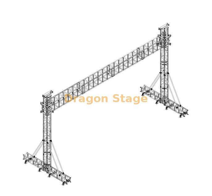 10x6m Heavy-Duty Aluminum Goal Post Truss System for LED Screens