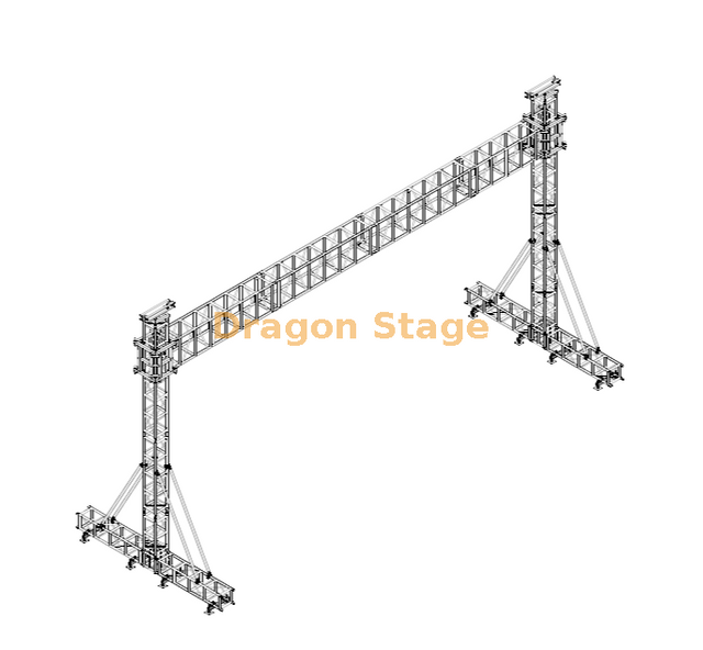 10x6m Heavy-Duty Aluminum Goal Post Truss System for LED Screens