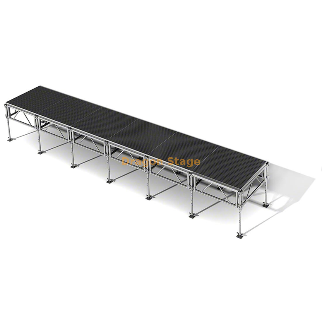Professional 4x4ft Portable Stage System 7.32x1.22m Adjustable Height Runway